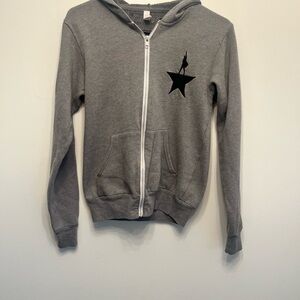 Hamilton Gray Zip-Up Hoodie with Star Design
